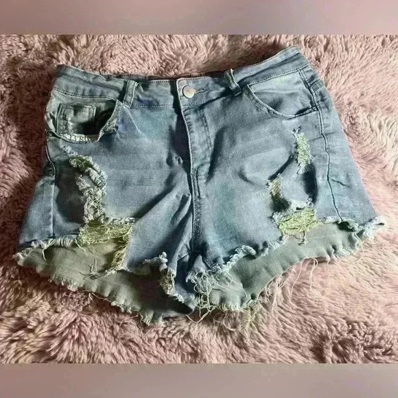 Jeans Pants - JEANS Large Distressed Shorts